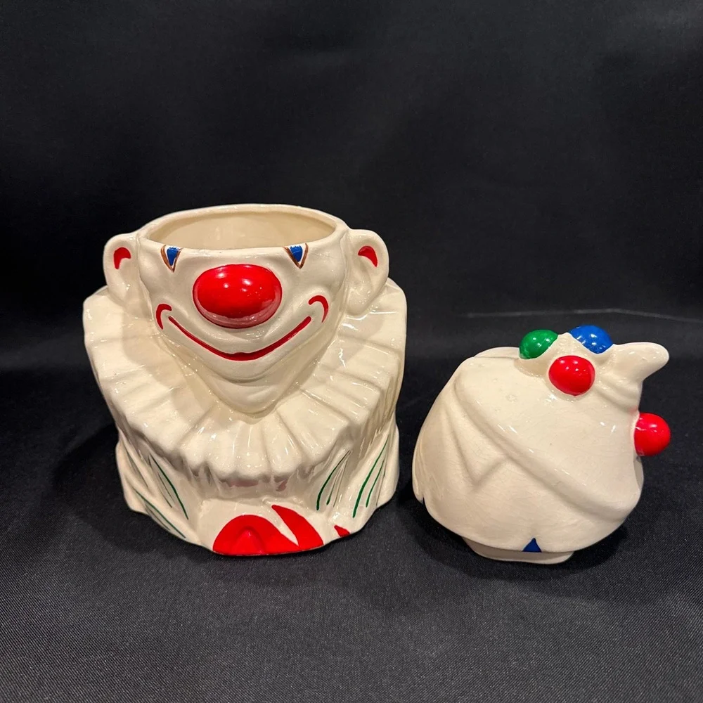 VTG 1940s McCoy Pottery Clown Cookie Jar Ceramic Mid Century Hand Painted 10